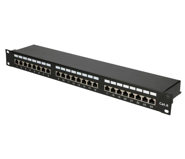 ExtraLink  Patchpanel 24p 19" 1U STP 6 półka (czarna) - 1323251 - zdjęcie